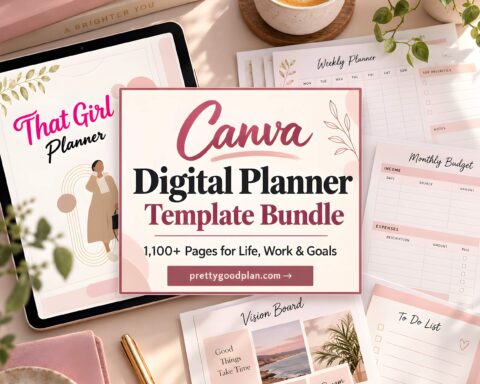 Canva Digital Planner Template Bundle for Life, Work & Goals